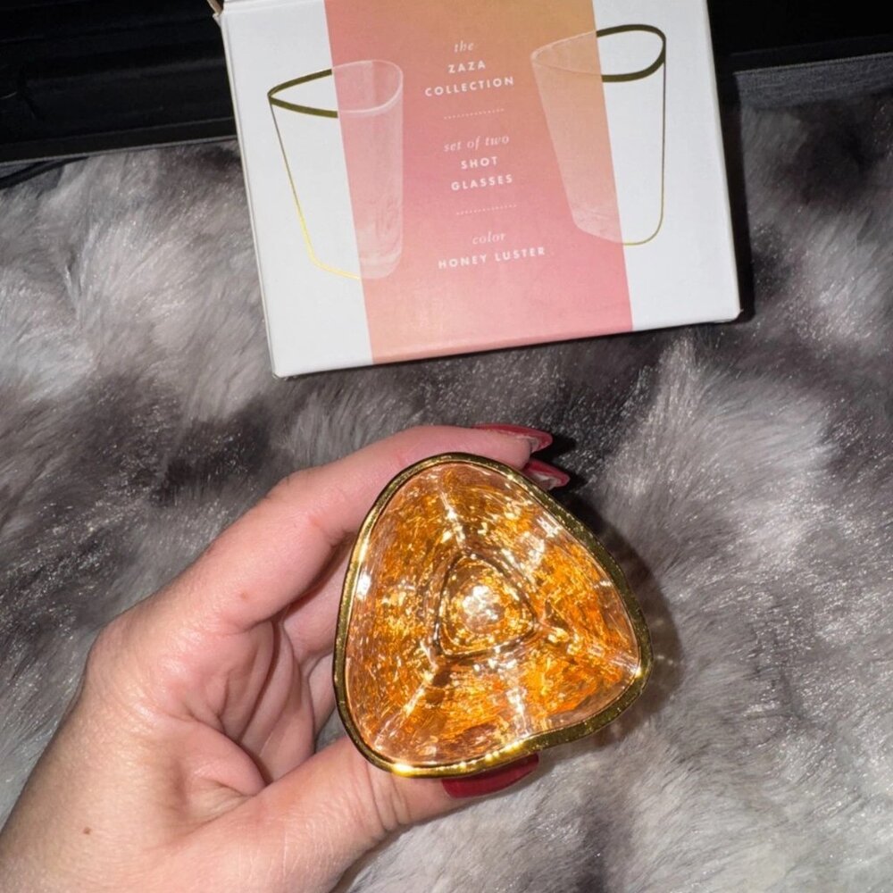 Anthropologie Zaza Collection Honey Luster Shot Glasses Set Of 2 - Picture 3 of 6